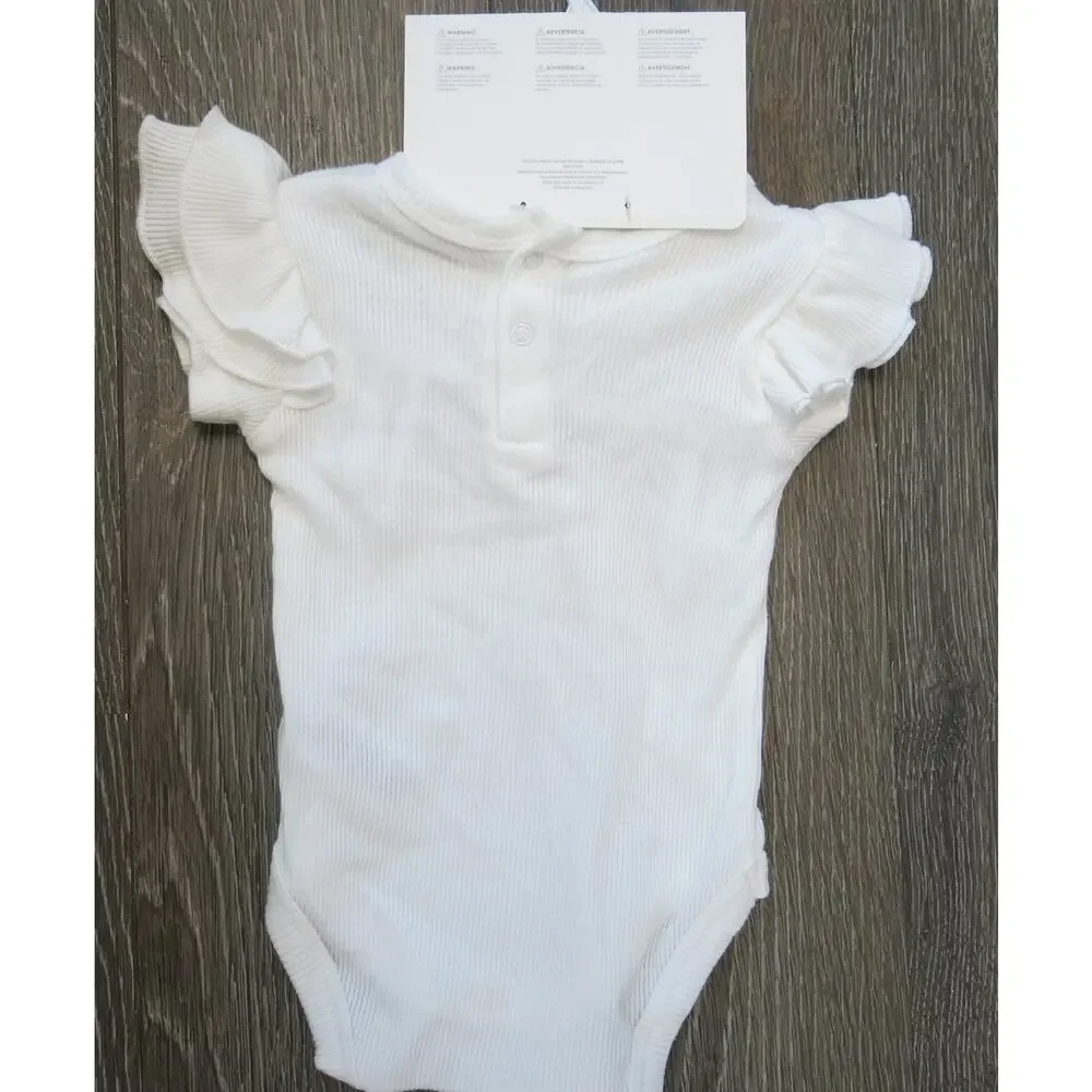Baby Girl *NWT*2 Piece Outfit Size 3/6 Month Short Sleeve Head Band White Sassy